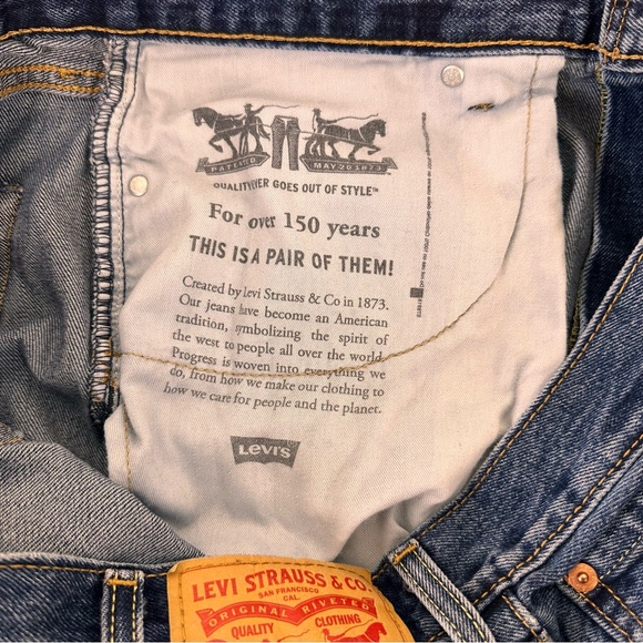 Levi's 550 Men's Jeans Size 38/30 Medium Blue Wash Straight Leg Cotton Classic - Picture 8 of 10
